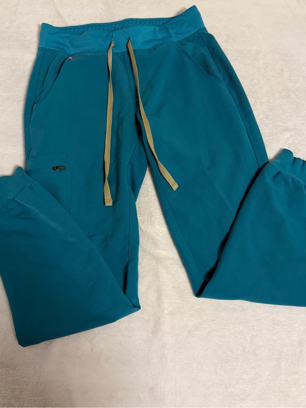FIGS Technical Collection Scrub Pants Womens XS Teal Blue Drawstring Jogger